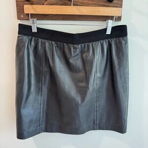 LOFT Black Leather Mini Skirt Size 8